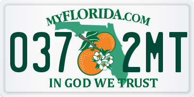 FL license plate 0372MT