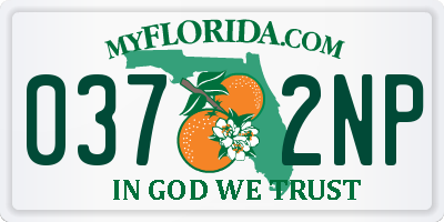 FL license plate 0372NP