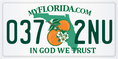 FL license plate 0372NU