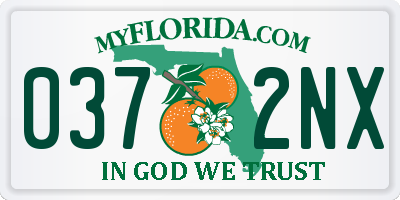 FL license plate 0372NX