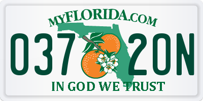 FL license plate 0372ON