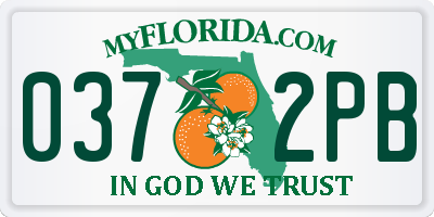 FL license plate 0372PB