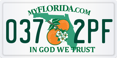 FL license plate 0372PF