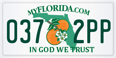 FL license plate 0372PP