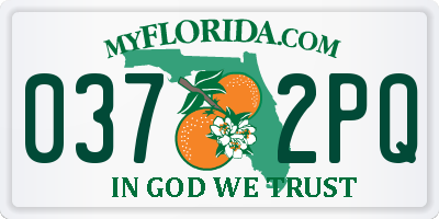 FL license plate 0372PQ