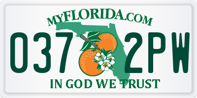 FL license plate 0372PW
