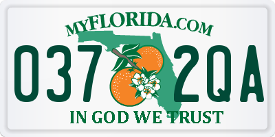 FL license plate 0372QA