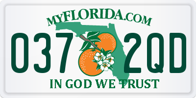 FL license plate 0372QD