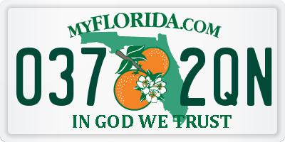 FL license plate 0372QN