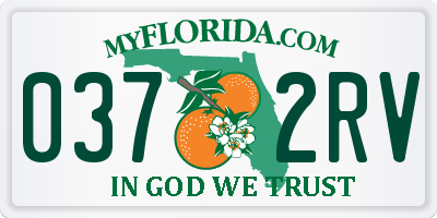 FL license plate 0372RV