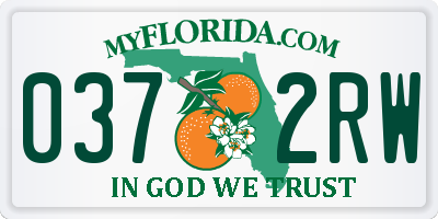 FL license plate 0372RW