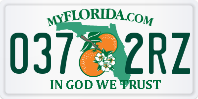 FL license plate 0372RZ