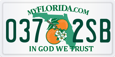FL license plate 0372SB