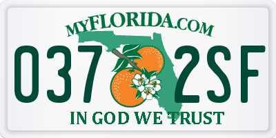 FL license plate 0372SF