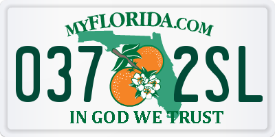 FL license plate 0372SL
