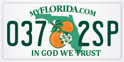 FL license plate 0372SP