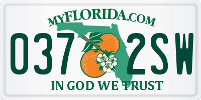 FL license plate 0372SW