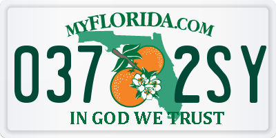 FL license plate 0372SY