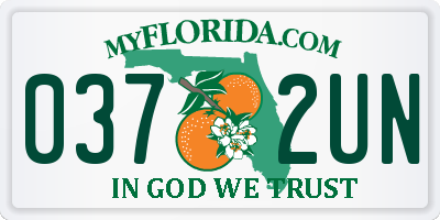 FL license plate 0372UN