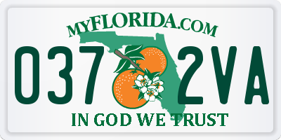 FL license plate 0372VA