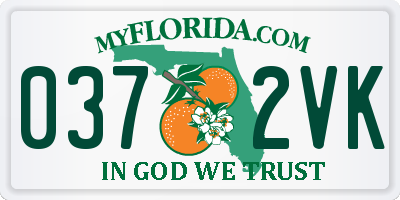 FL license plate 0372VK