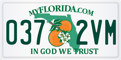 FL license plate 0372VM