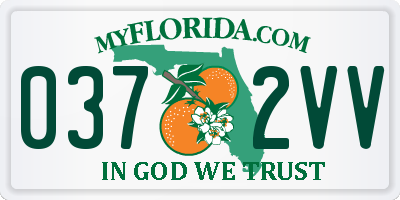 FL license plate 0372VV