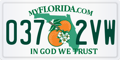 FL license plate 0372VW