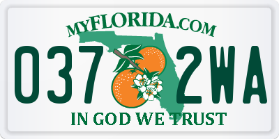 FL license plate 0372WA