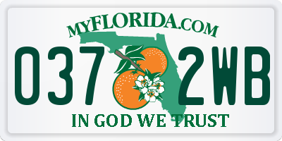 FL license plate 0372WB