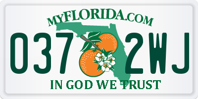 FL license plate 0372WJ