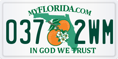 FL license plate 0372WM