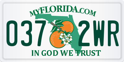 FL license plate 0372WR