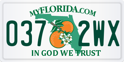 FL license plate 0372WX