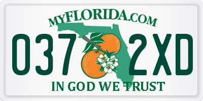 FL license plate 0372XD