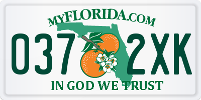 FL license plate 0372XK