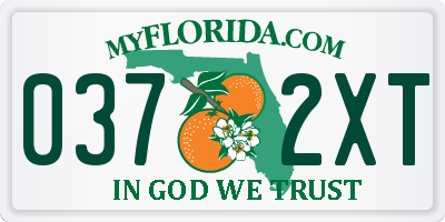 FL license plate 0372XT
