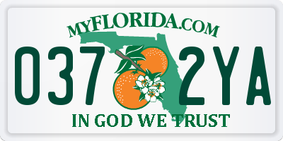 FL license plate 0372YA