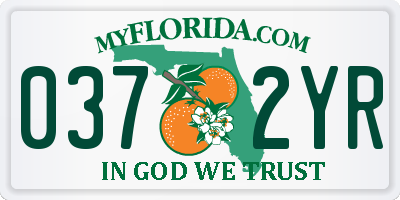 FL license plate 0372YR