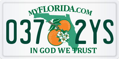 FL license plate 0372YS