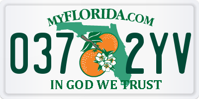 FL license plate 0372YV