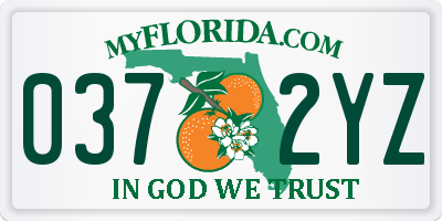 FL license plate 0372YZ