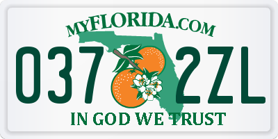 FL license plate 0372ZL