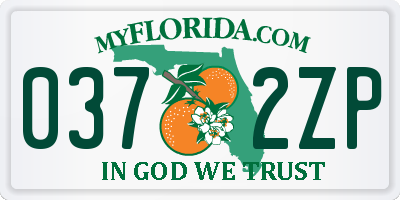 FL license plate 0372ZP
