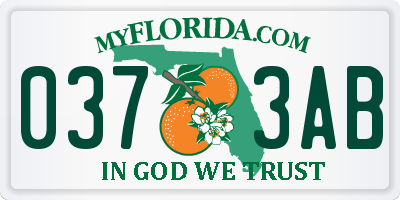 FL license plate 0373AB