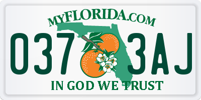 FL license plate 0373AJ