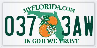 FL license plate 0373AW