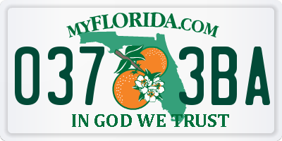 FL license plate 0373BA