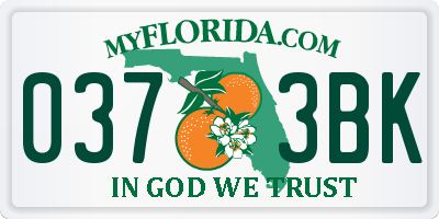 FL license plate 0373BK