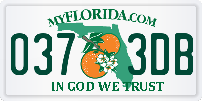 FL license plate 0373DB